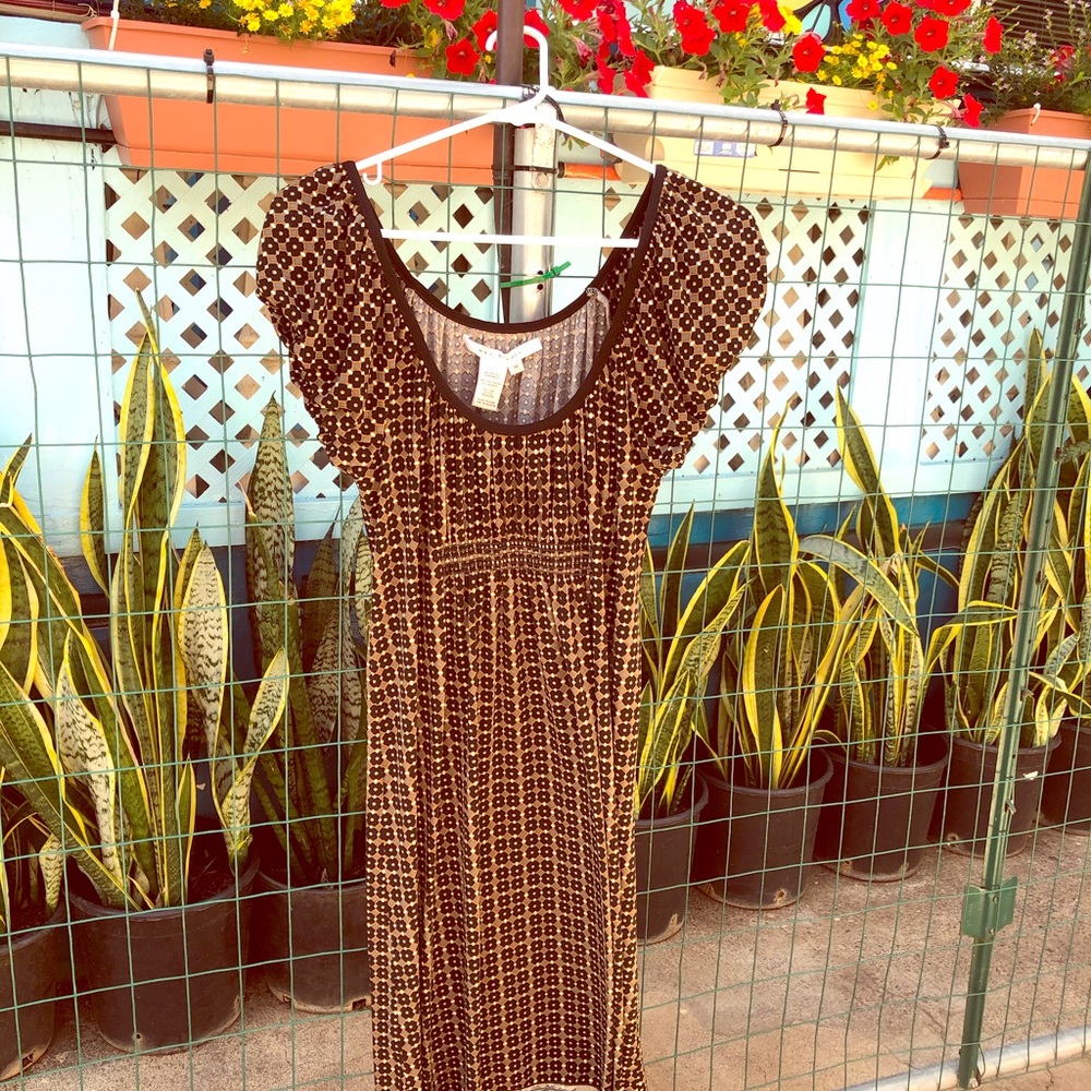 Black/green/ cream dotted color long dress